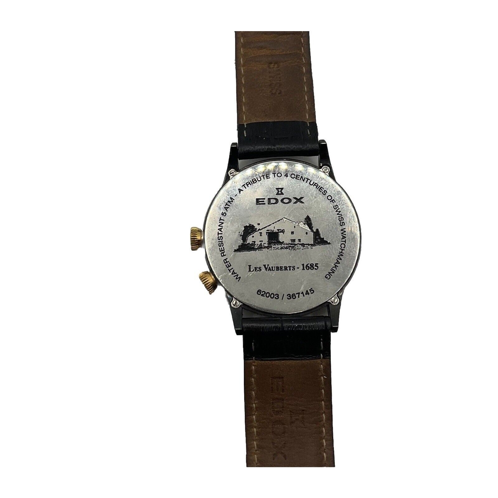 Edox Men’s Watch Les Vauberts Big Date GMT Rose Gold PVD No. 62003