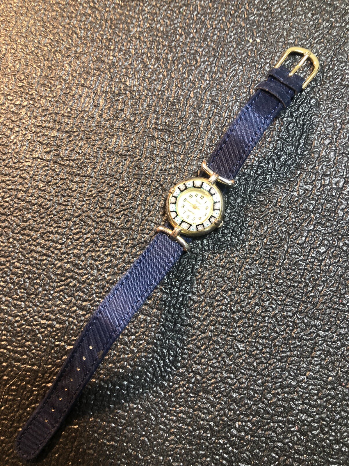 Venice Murano Millefiori Women’s Watch 24mm Navy Blue New Peugeot Band & Battery