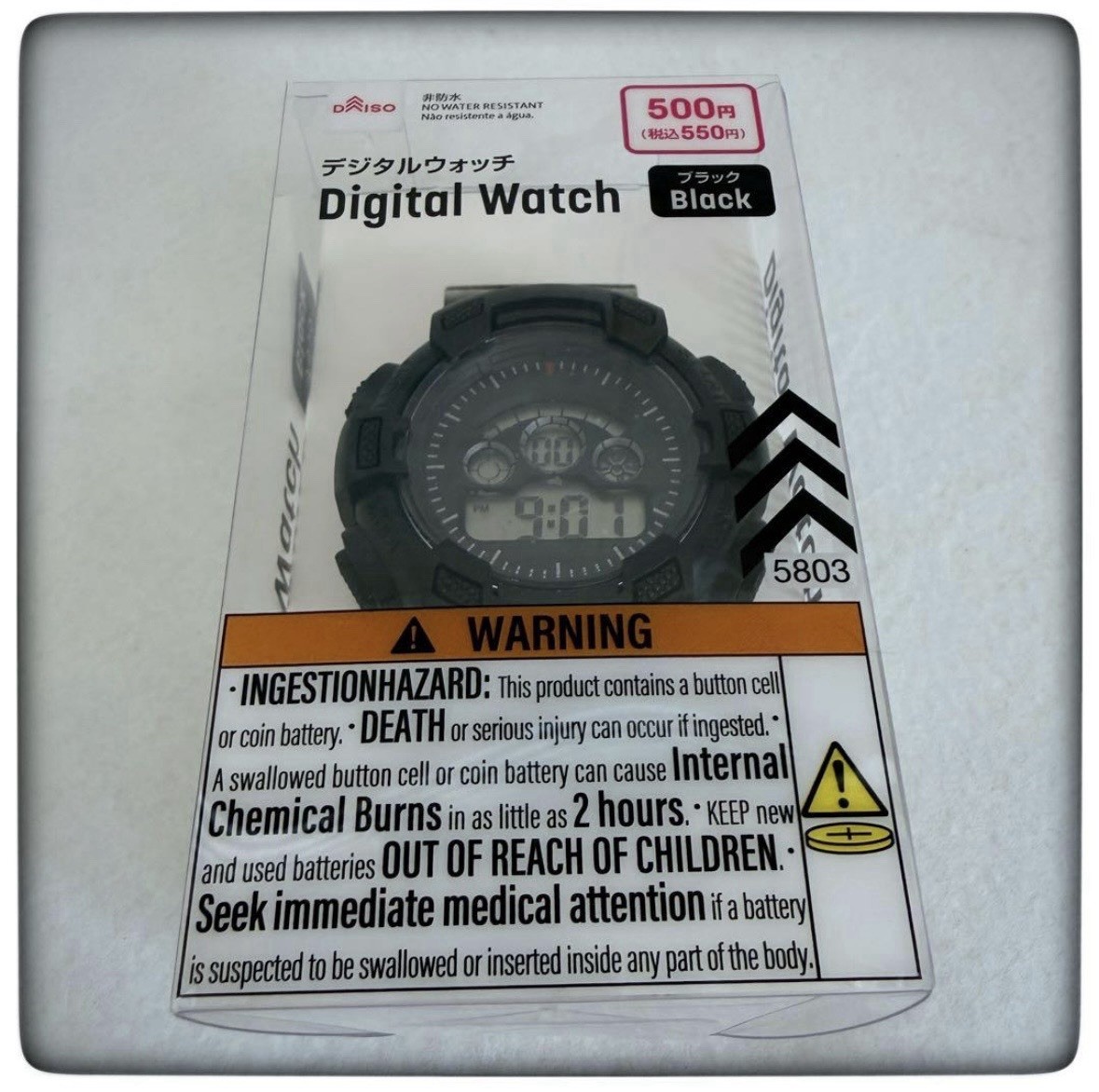 DAISO Digital Wristwatch Black From Japan