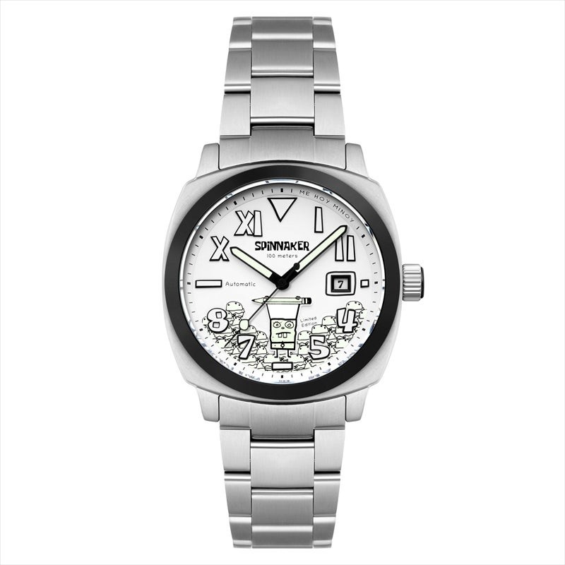 Spinnaker SP-5174-11 SpongeBob DoodleBob Auto White Dial 42mm SS Bracelet Watch