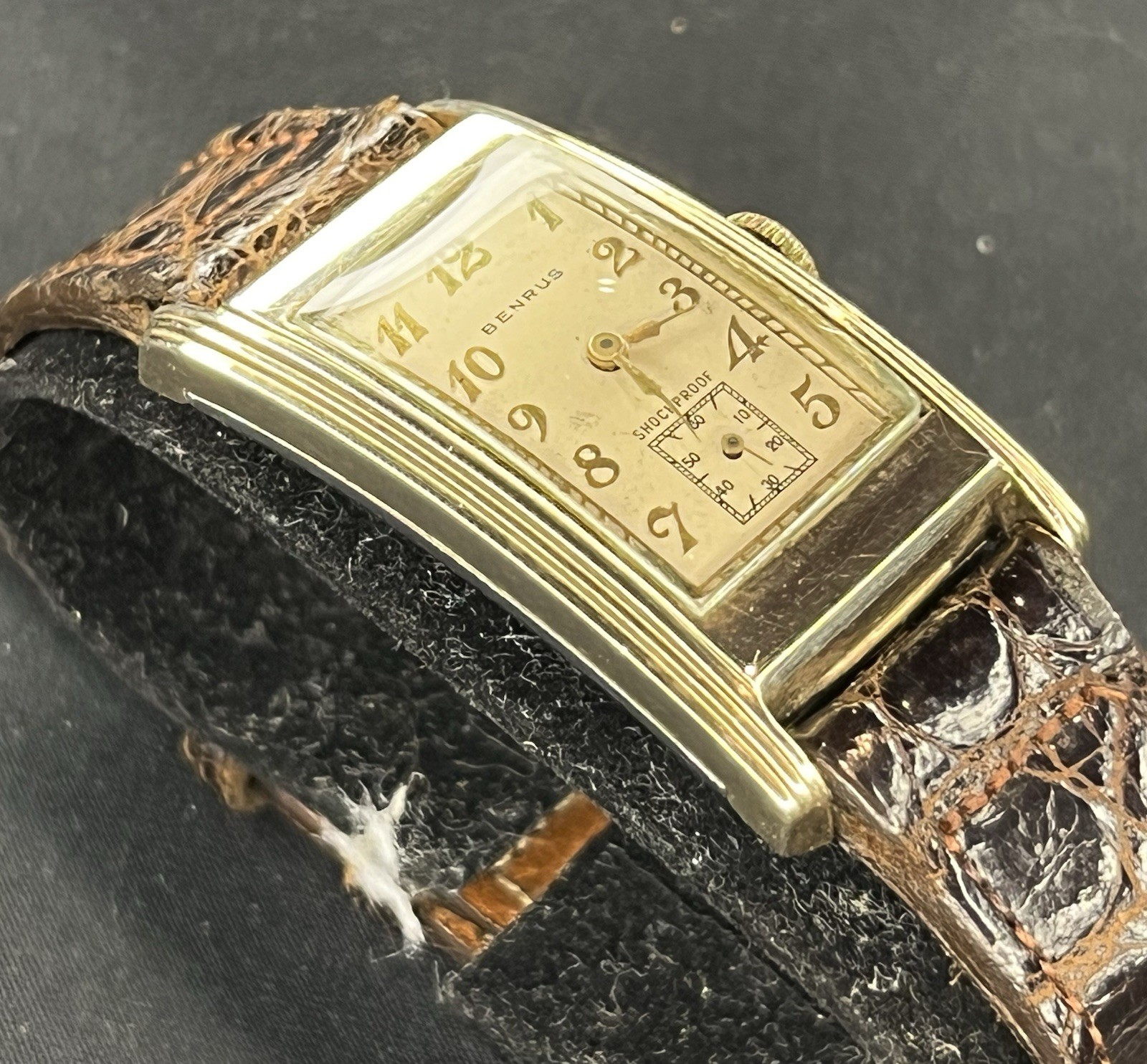 Vintage 50’s Benrus Curved-back Tank Watch