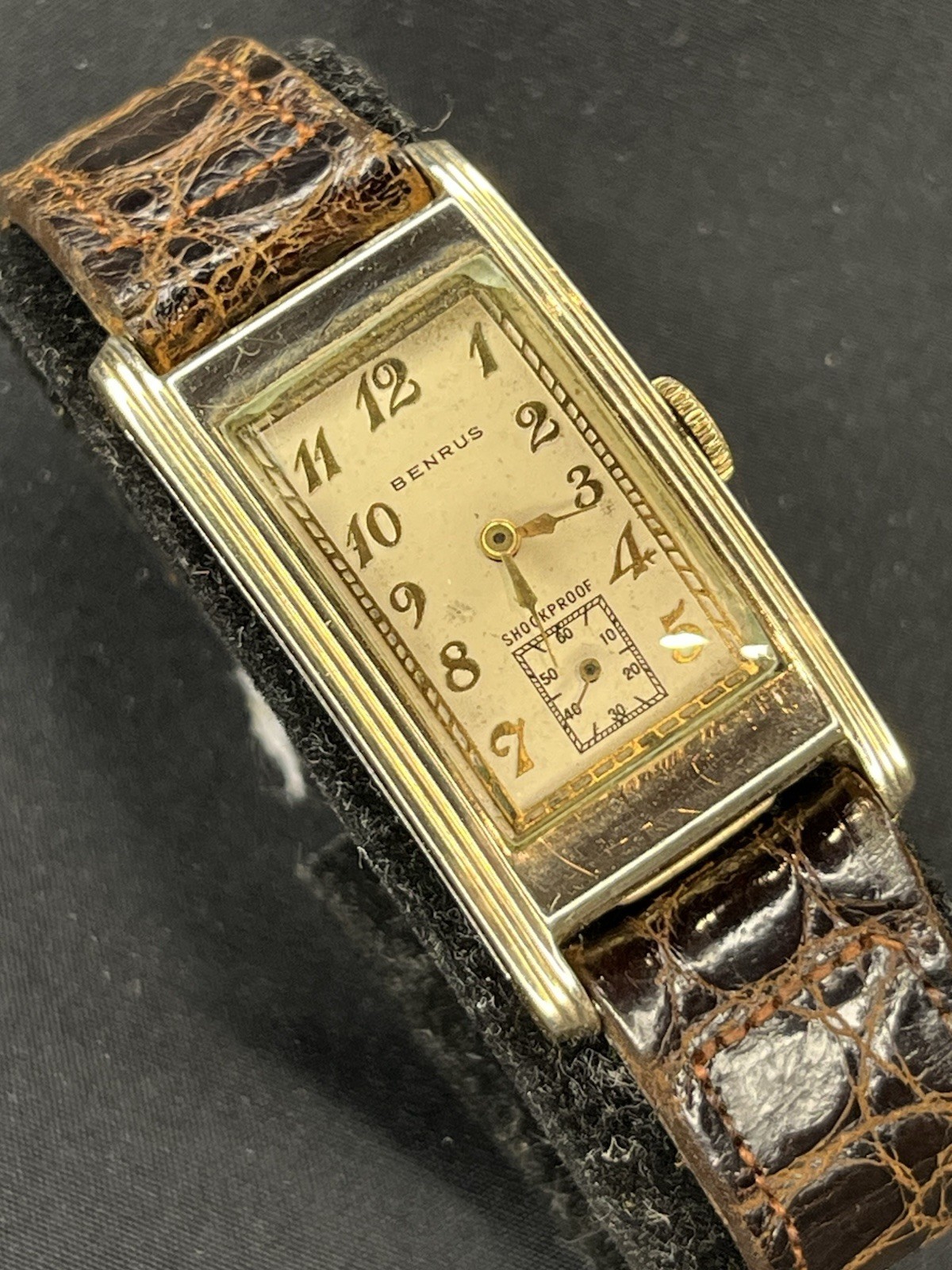 Vintage 50’s Benrus Curved-back Tank Watch
