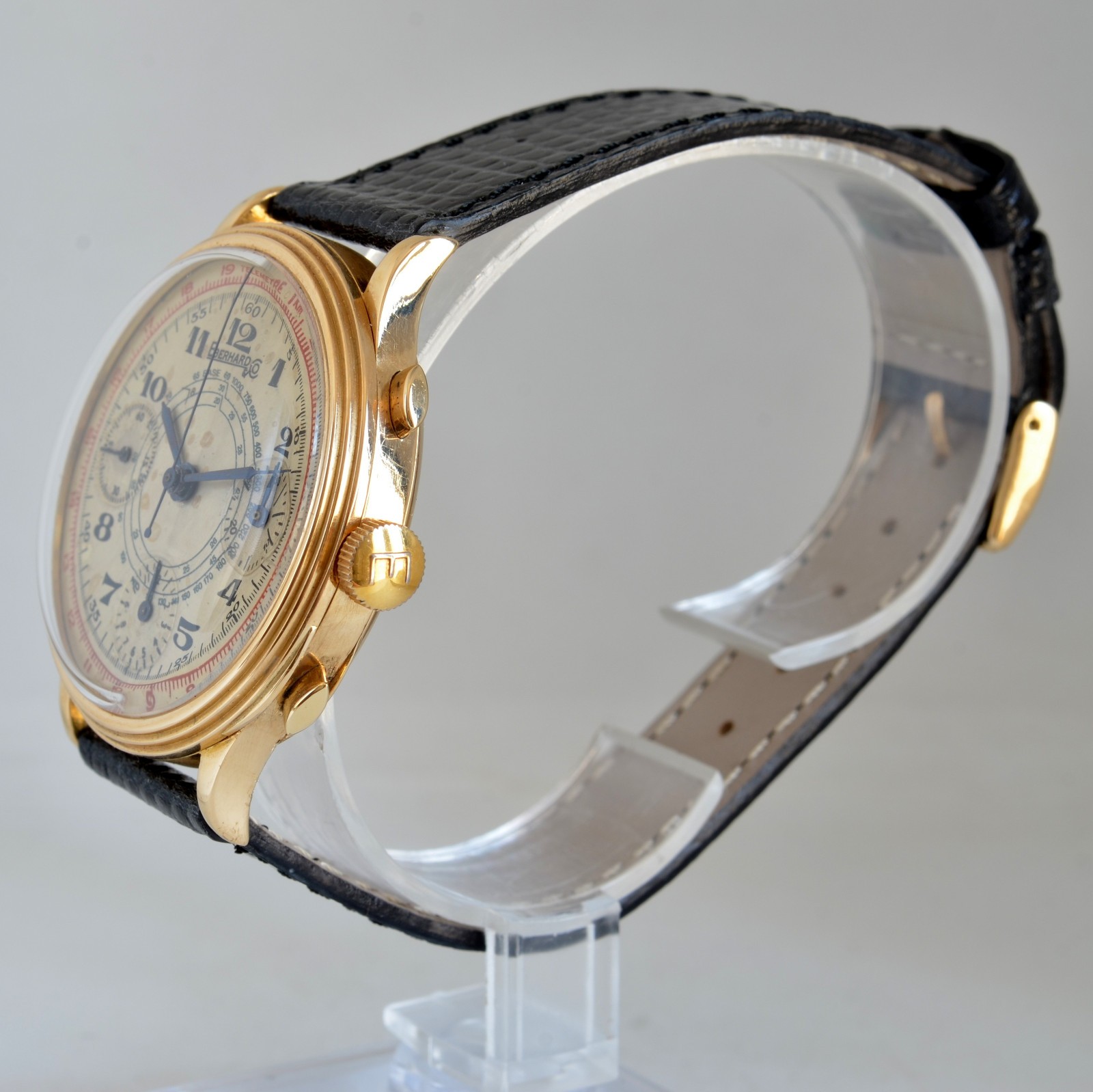 EBERHARD & CO Pre-Extrafort Tri-compax Oversize yellow gold 18KT 1937 very rare