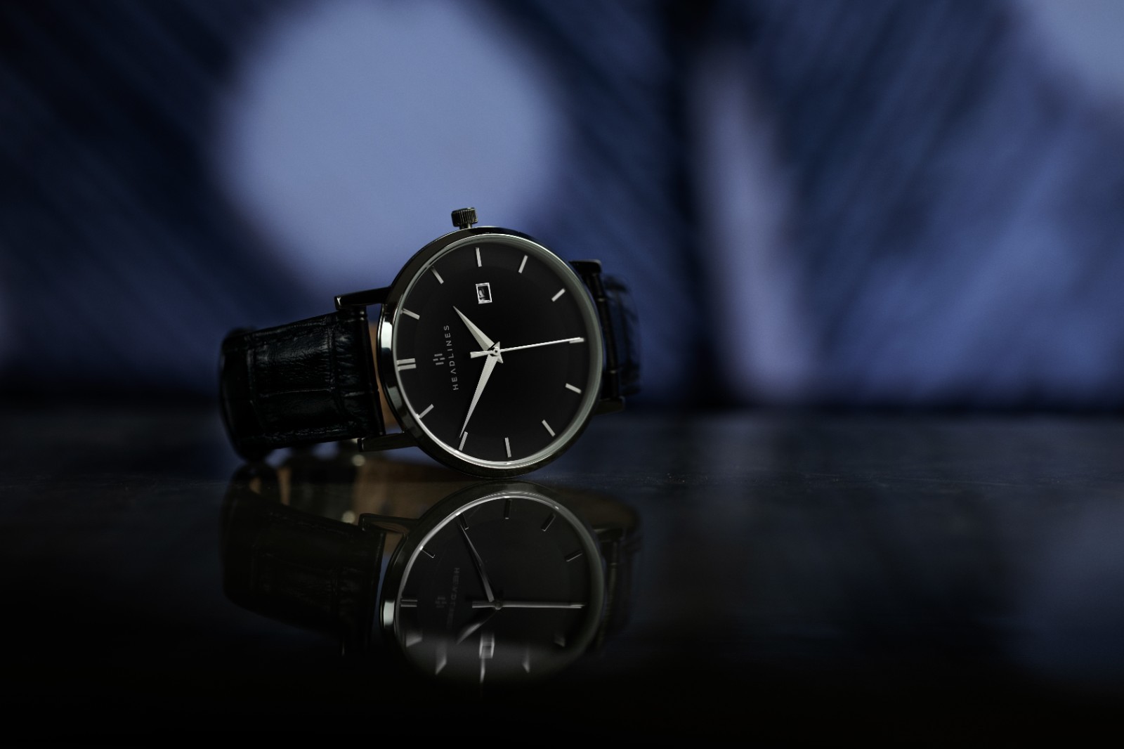 Men’s Black Leather Dress Quartz Watch Minimalist Gentlemen’s Club New