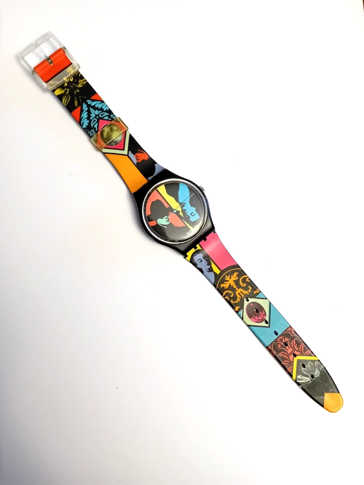 Swatch Gent New Coloured Love GB122 1988 Vintage Wristwatch Years 90 NOS