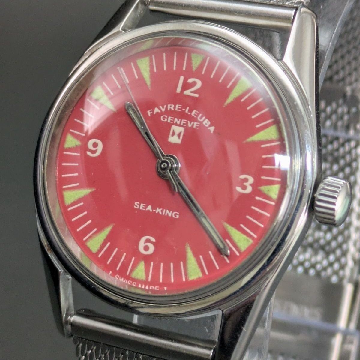 Favre-Leuba Sea King Manual Wind Red Dial Vintage Men’s Watch Swiss Made