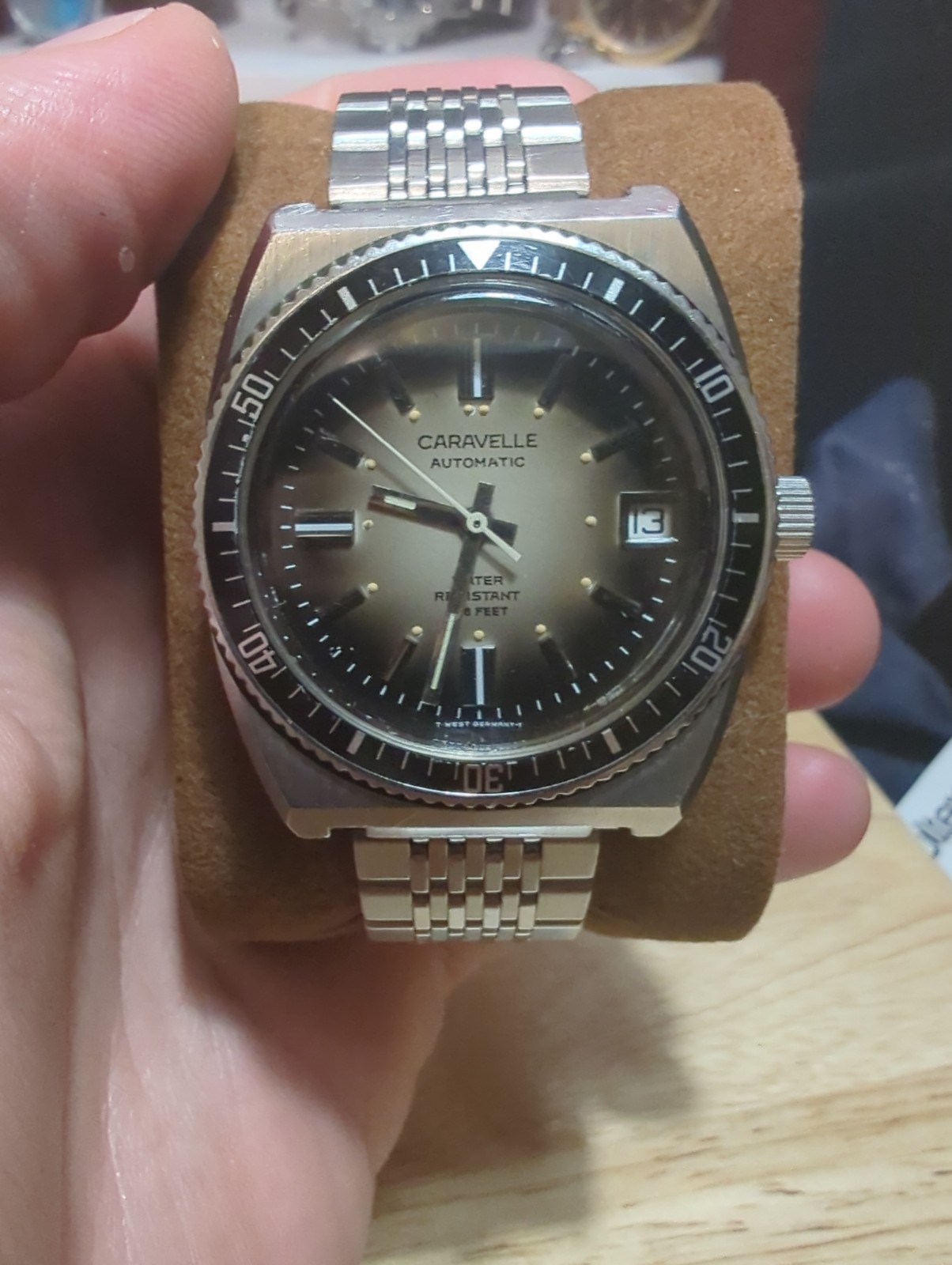 Vintage Bulova Caravelle Devil Diver 666 Ft N6 1976 Charcoal Sunburst Dial