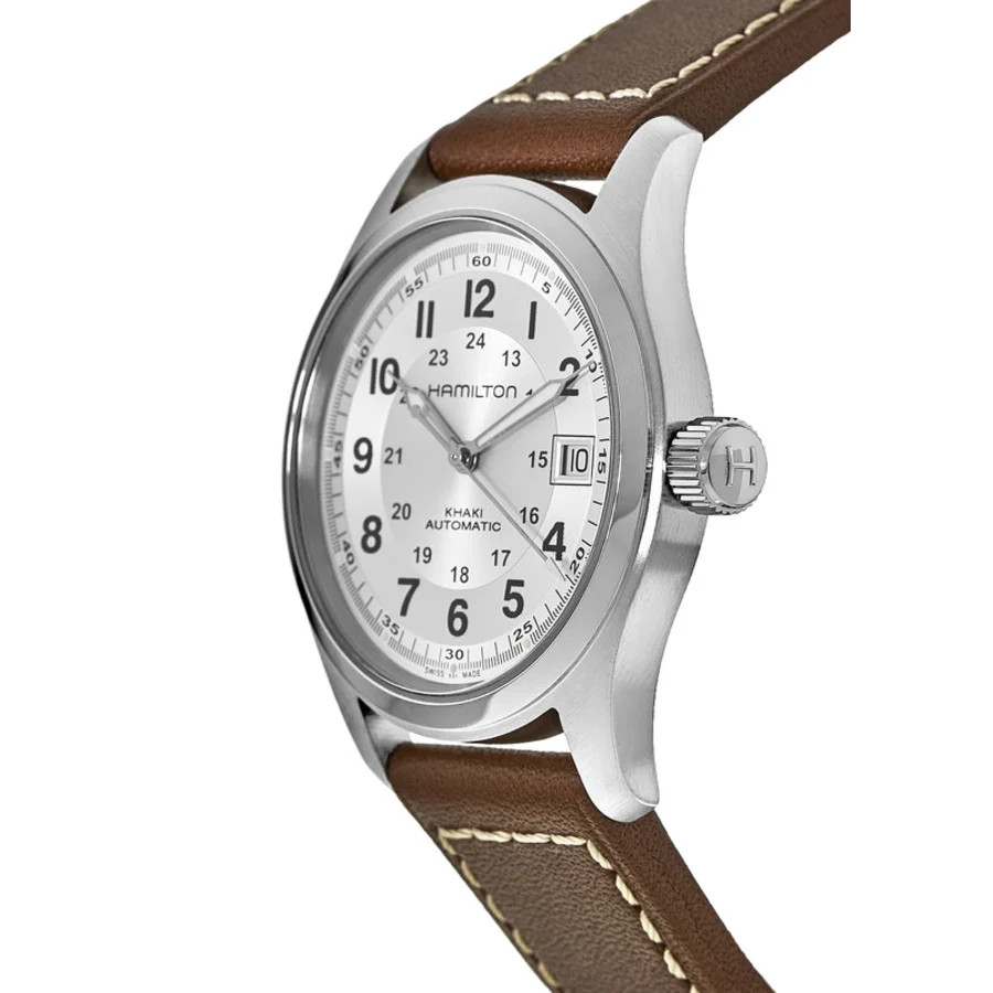 New Hamilton Khaki Field Auto 38MM Silver Dial Leather Men’s Watch H70455553