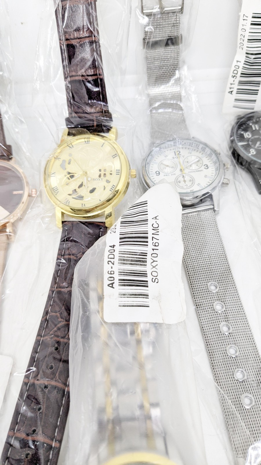 Mixed Lot Of 6 Mens New Watches Various Off Brands, Styles Some Batteries Dead