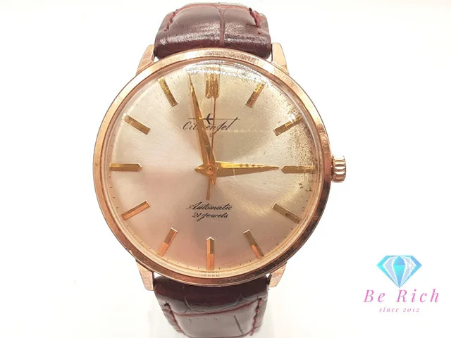 CITIZEN Jet Men’s Used Watch JT15701A 21 Jewels Automatic Champagne Gold Brown