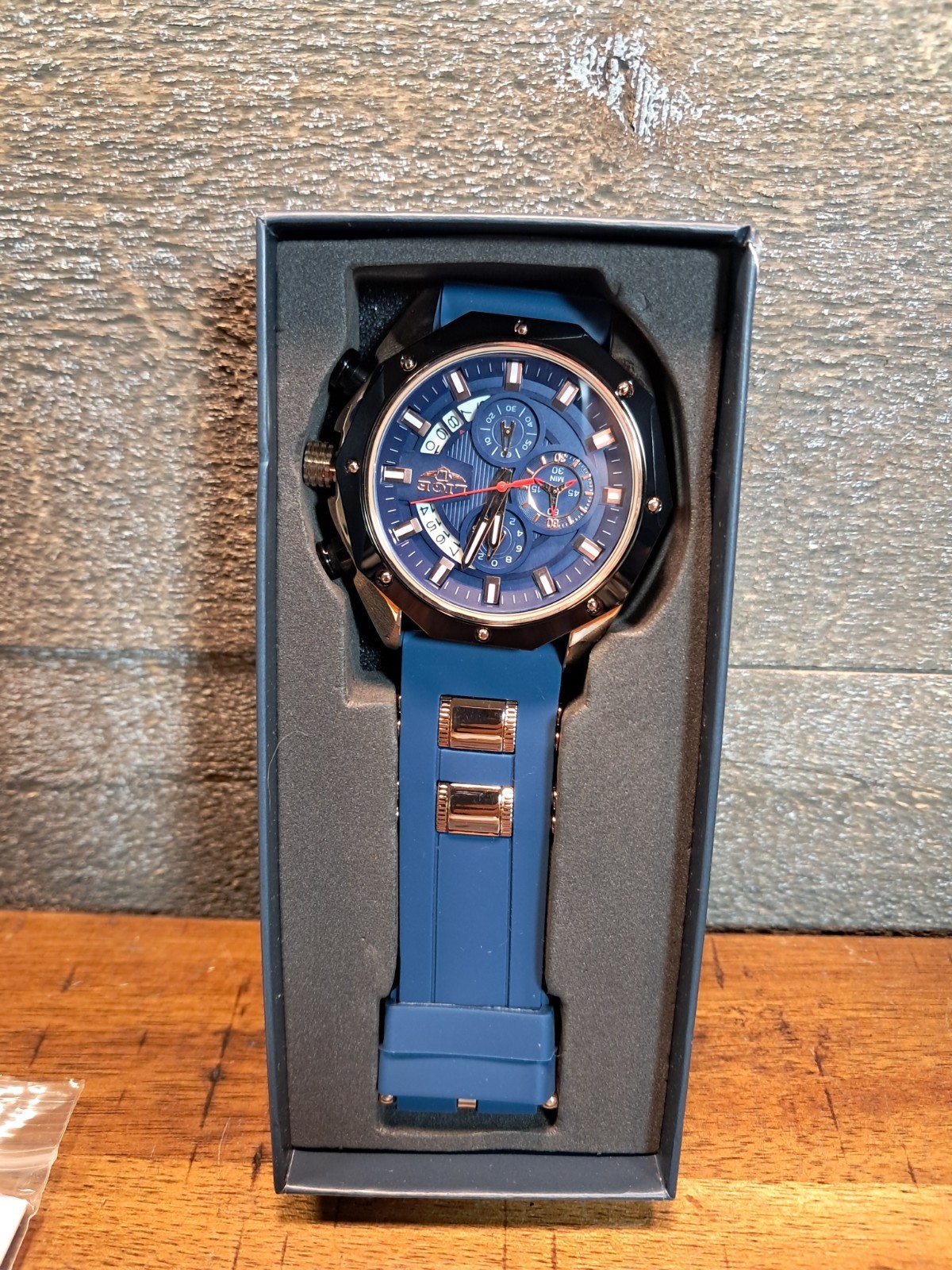 LIGE 1853 Dream Men’s Watch Chronograph Quartz Blue Band New