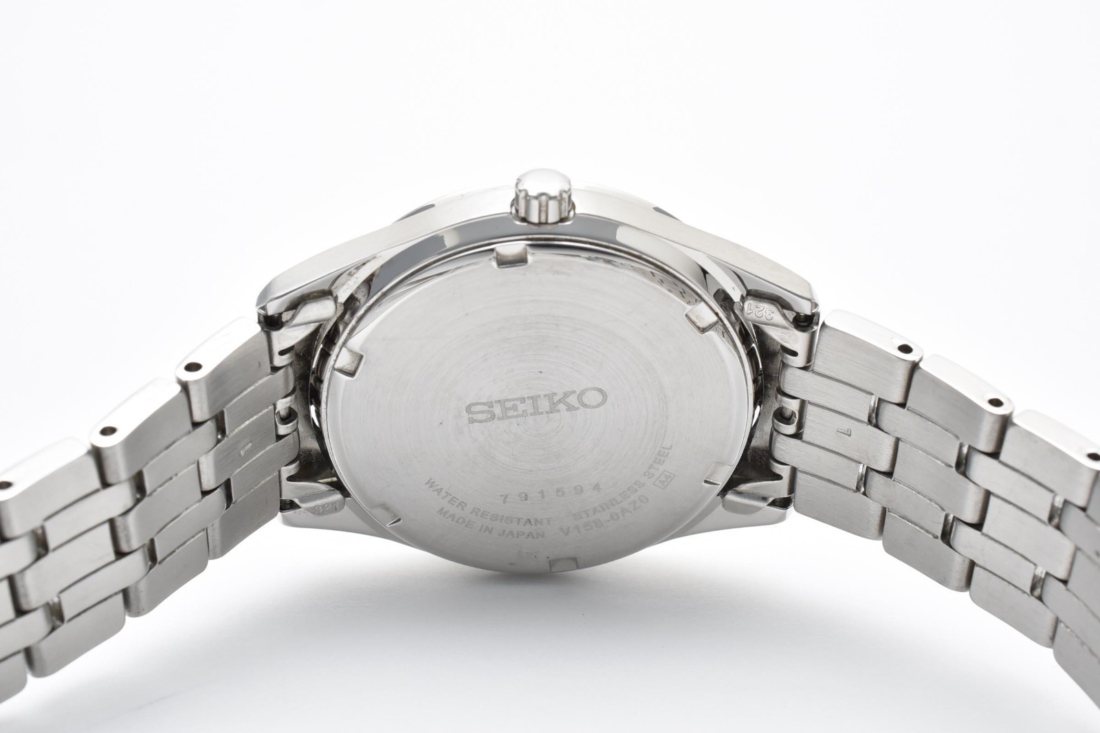 【NEAR MINT】 SEIKO Solar V158-0AZ0 Day Date Black 43mm Quartz Men’s Watch JAPAN