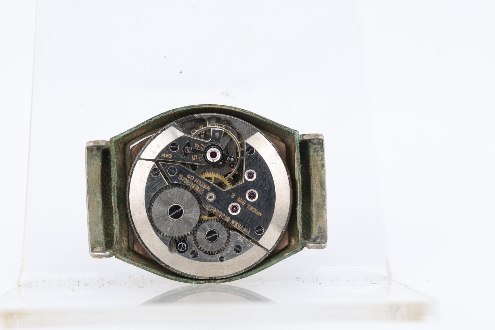 BENRUS TANK WATCH MODEL BB 3, 15j, 28x37mm CASE, 16mm LUG, FOR REPAIR (JJ)
