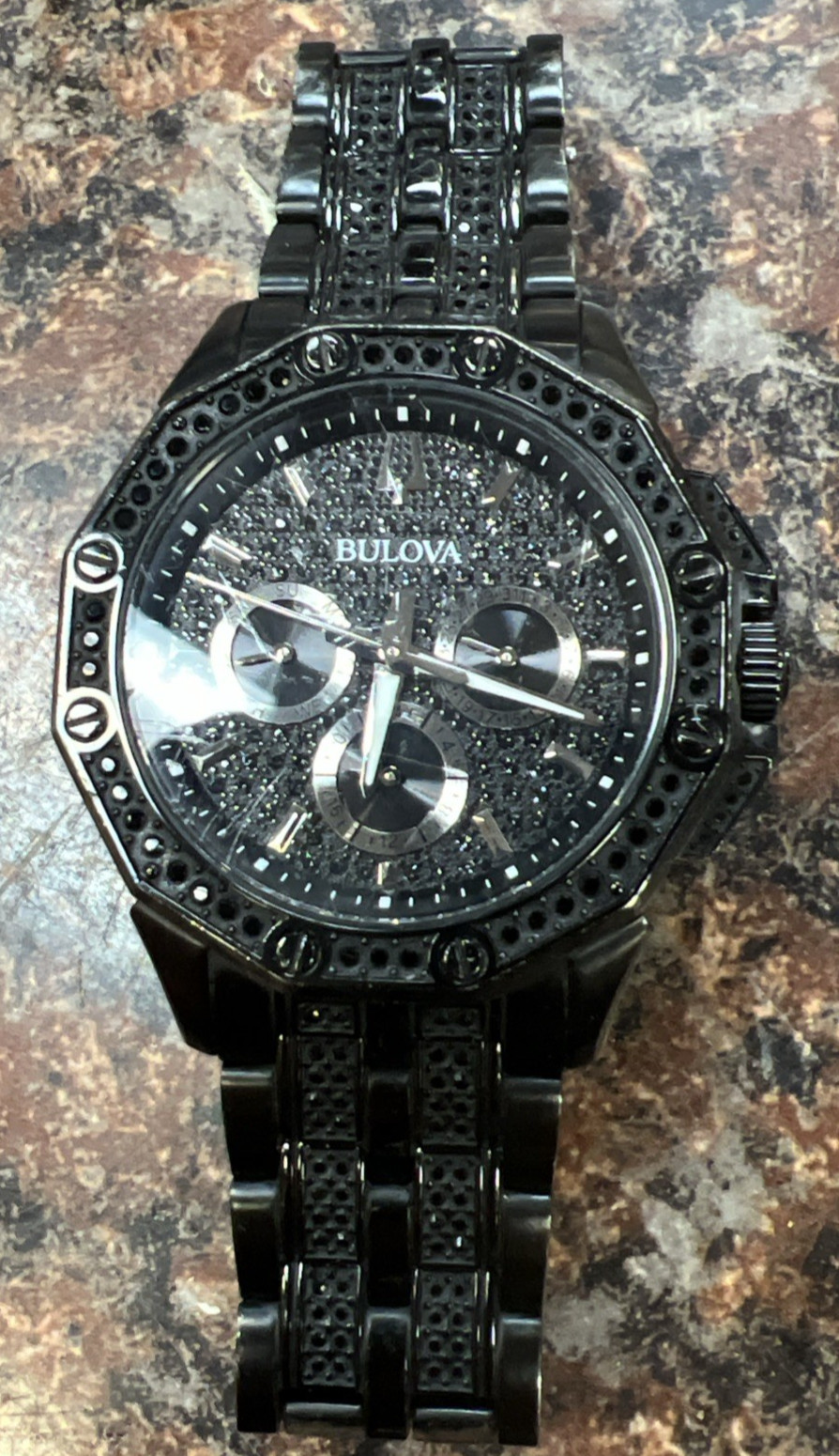 Bulova Octava Black Crystal Stainless Steel 98C134 Chronograph a-2