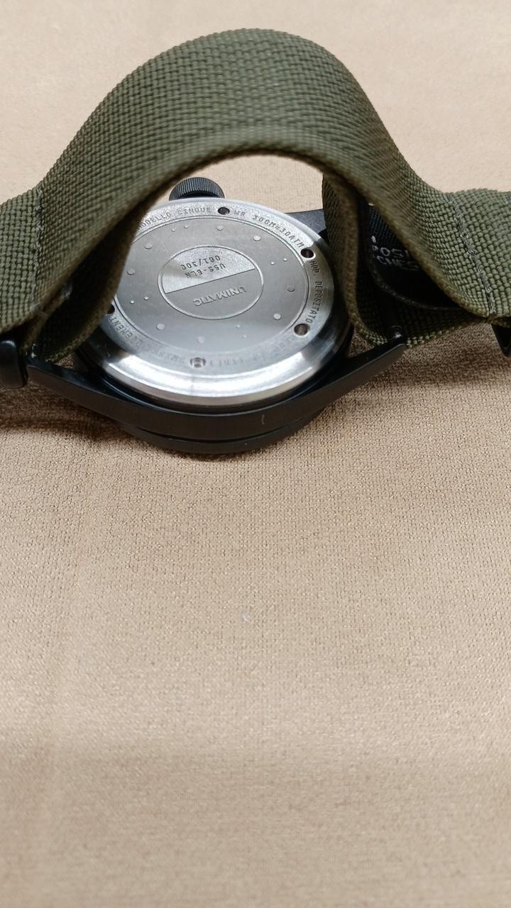 Unimatic U5S-BLN Automatic Dive Watch Leather Canvas Strap #M-1930