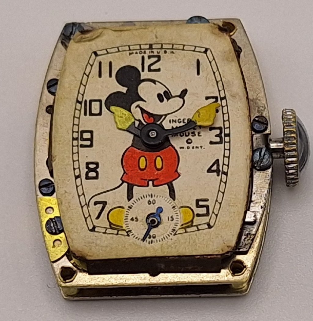 1930’s Ingersoll Mickey Mouse Chrome Watch Serviced and Wearable NICE Cond. 1939