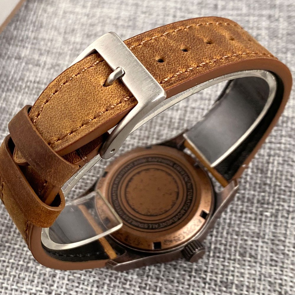 PVD Steel Case TANDORIO 36mm Military Field Watch Men Japan NH35 Automatic Watch