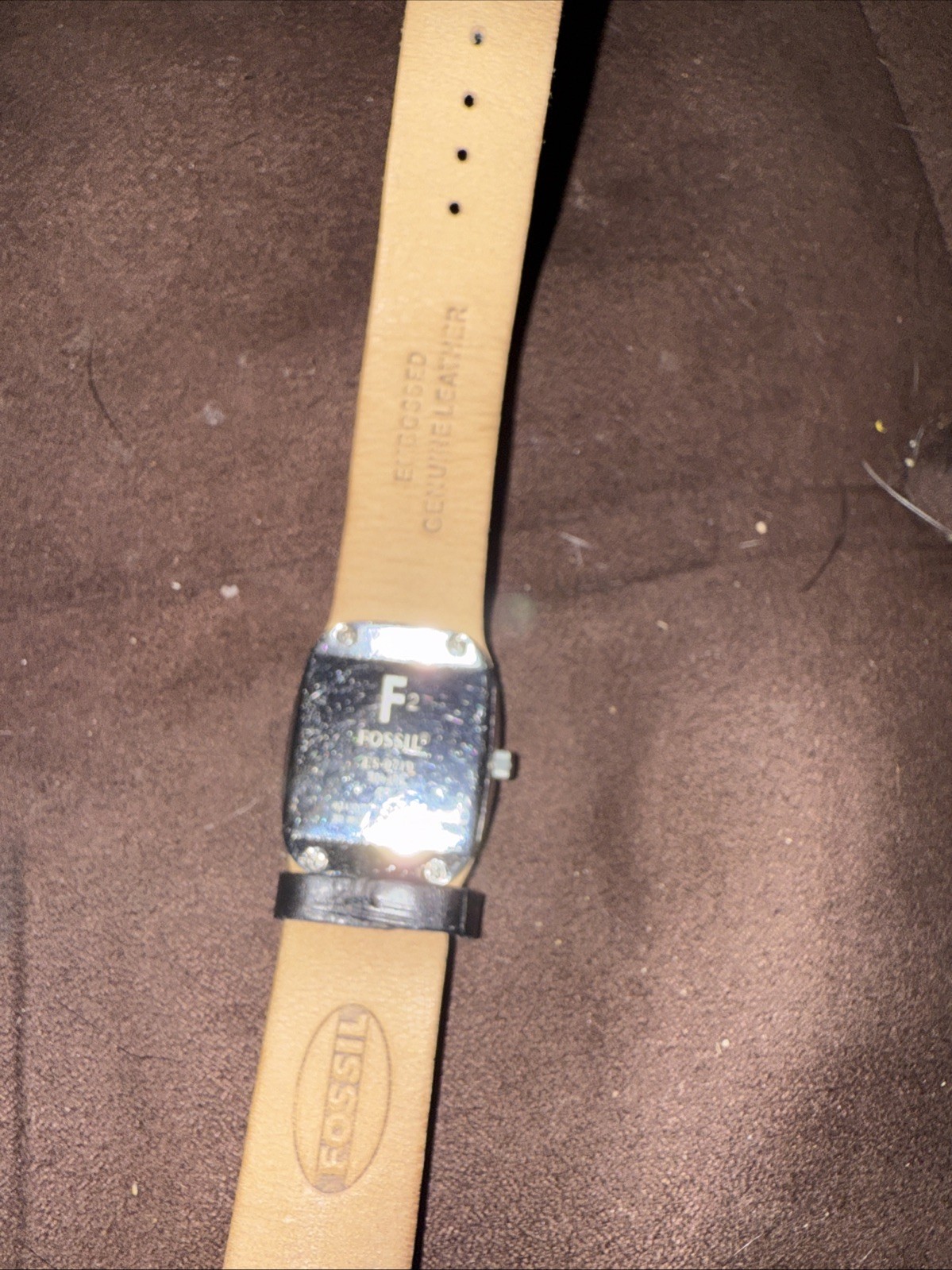 Fossil F2 ES-9719 Genuine Leather Quartz Analog Ladies Watch