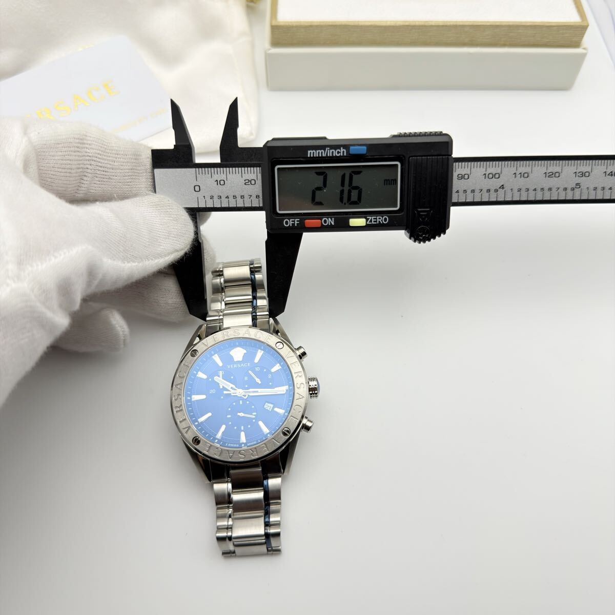 [B1Y] Versace V-Chrono Chronograph Blue Dial Quartz Watch VEHB00519 [c3p]