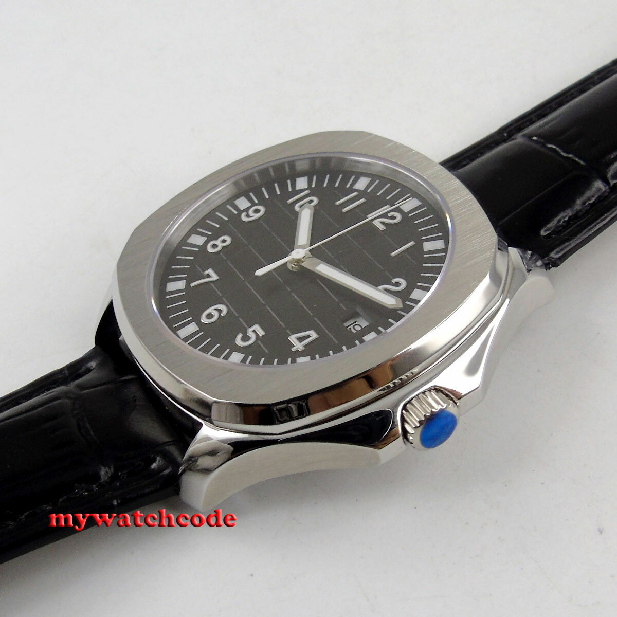 40mm Bliger sterile black dial date sapphire glass automatic Square mens watch