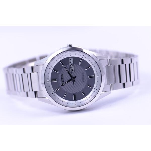 Citizen Exceed AT6030-60A Eco-Drive Analog Solar Watch Men Titanium Silver