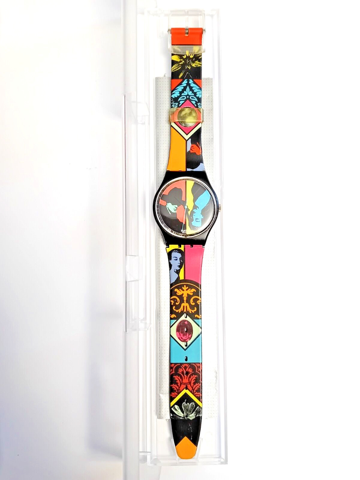 Swatch Gent New Coloured Love GB122 1988 Vintage Wristwatch Years 90 NOS