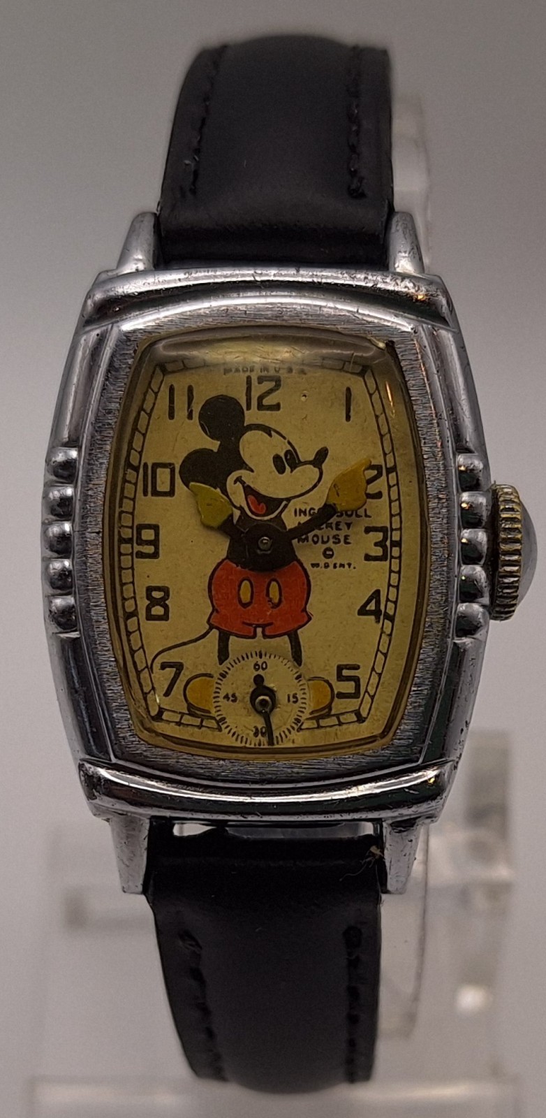 1930’s Ingersoll Mickey Mouse Chrome Watch Serviced and Wearable NICE Cond. 1939