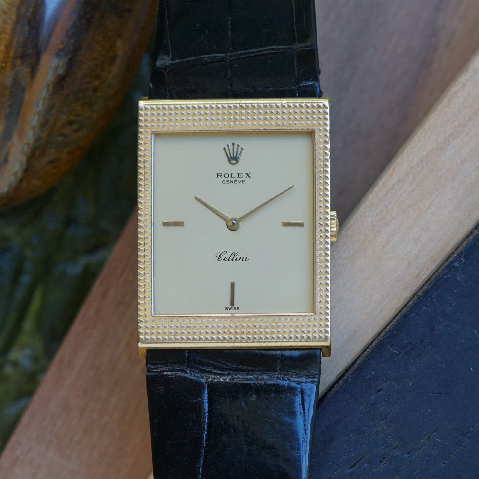Rolex Cellini Ref. 4127 Hobnail 18k White Gold Manual Wind 1976