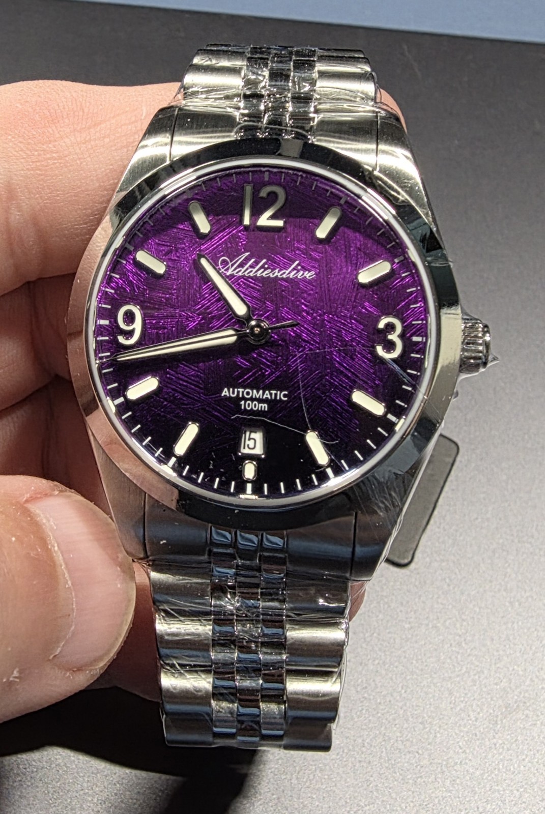 ADDIESDIVE AD2547 39mm Automatic Watch Purple Waterproof Citizen Miyota New