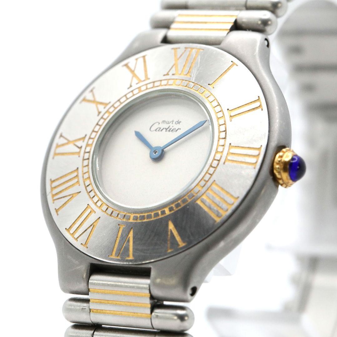 Cartier Must 21 Roman Combi Gold Quartz Wristwatch Boys Japan 071533