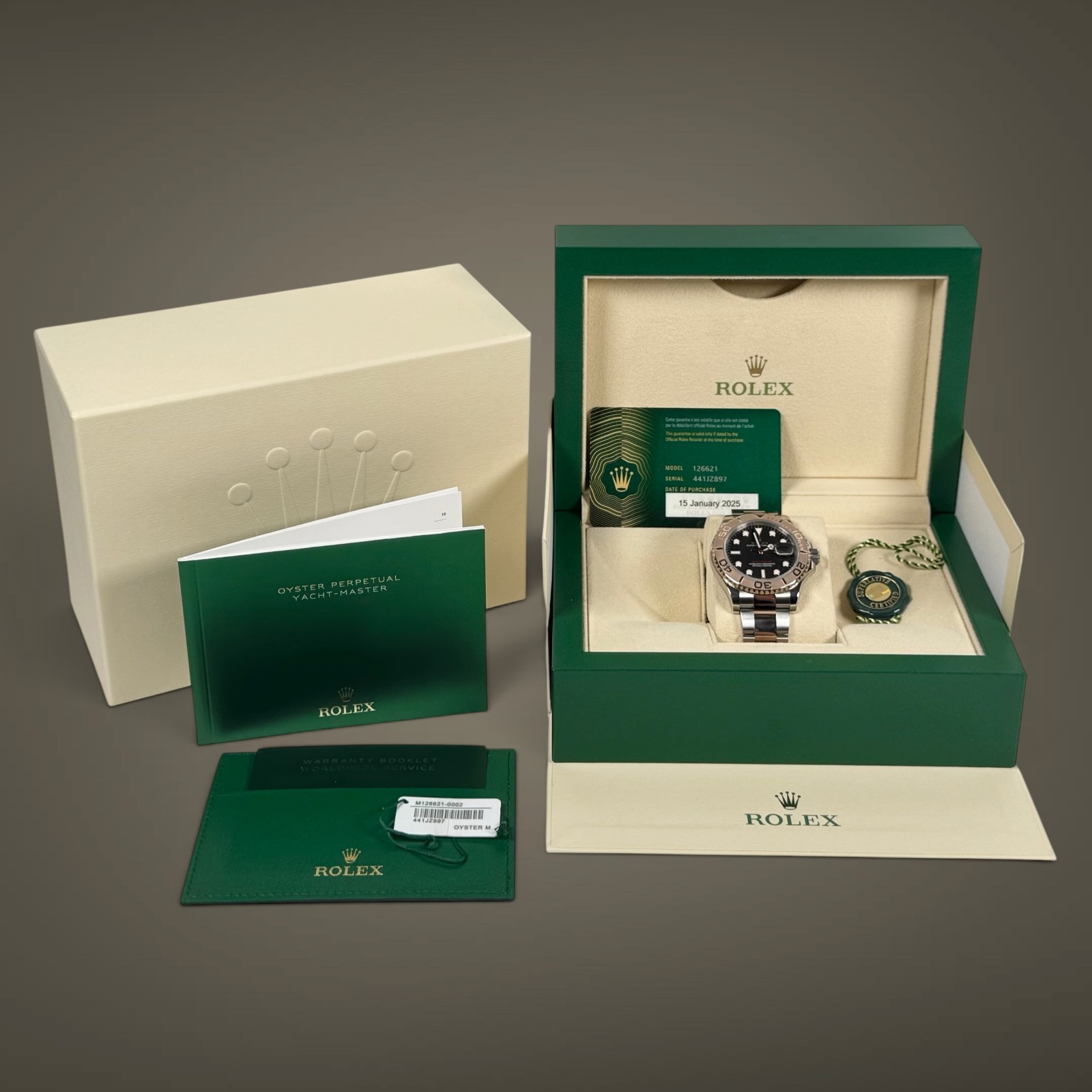 2025 MINT! Rolex Yacht-Master 40mm Two-Tone 18k Rose Gold Steel Black 126621
