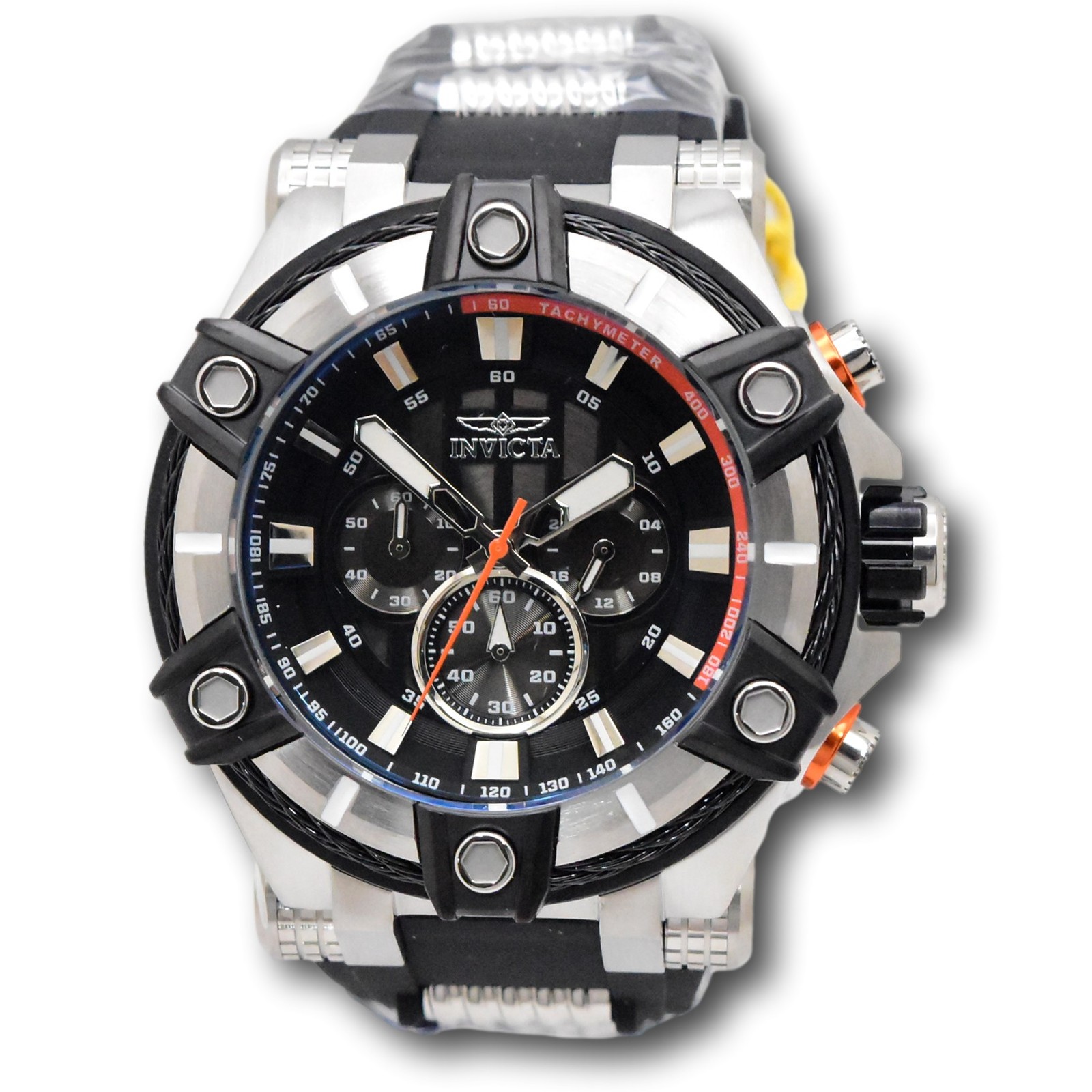 Invicta Bolt Cable Men’s 52mm Black and Silver Chronograph Watch 35547