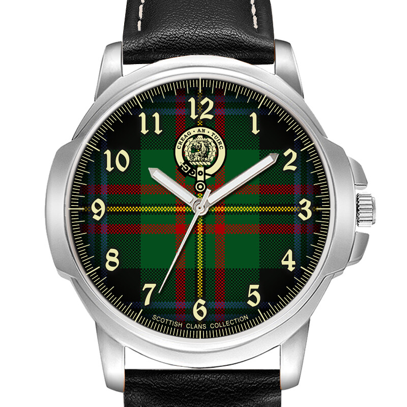 MACLAREN SCOTTISH CLAN TARTAN WRIST WATCH BIRTHDAY ANNIVERSARY DAY GIFT ENGRAVED