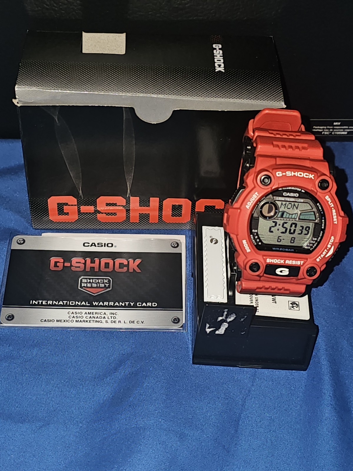 Casio G-SHOCK Digital Quartz 200m WR Red Resin Strap Watch w/ Box Papers