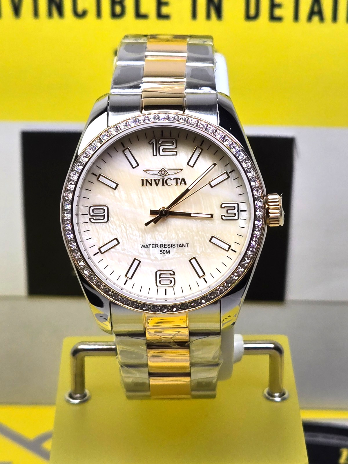 Invicta Specialty Lautus Unisex Watch w/Mother of Pearl, 38mm. Gold, Steel NEW!!