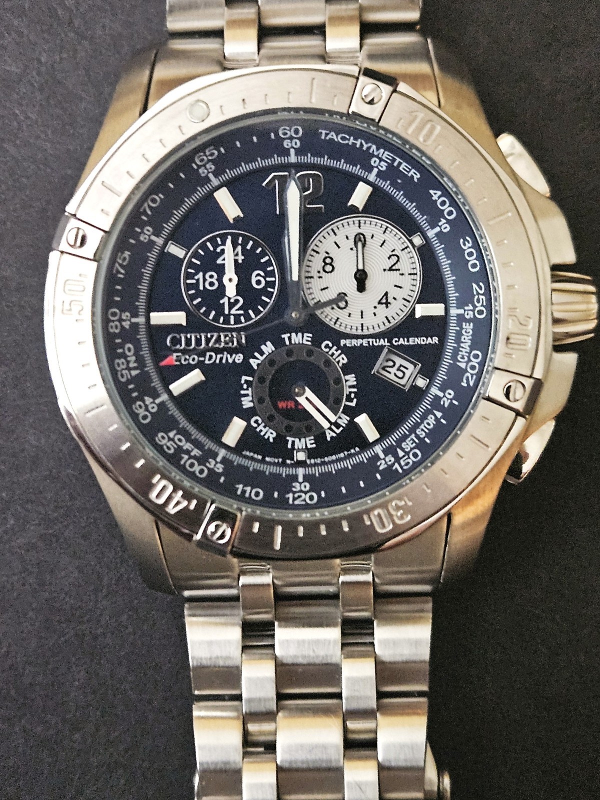 New Citizen BL5370-51L Chronograph EcoDrive Perpetual Calendar Tachymeter Watch