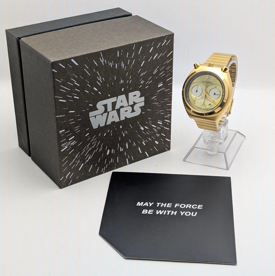 Citizen Star Wars C-3PO Gold Chronograph Watch Japan Quartz 071213