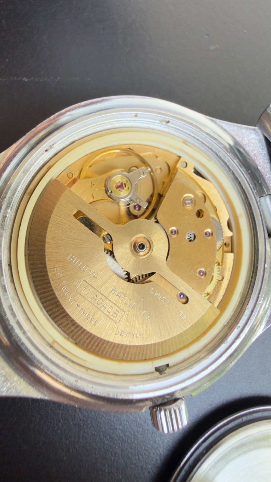 Vintage 1973 Bulova Automatic Day Date 11AOACB 23 Jewels Original Bracelet