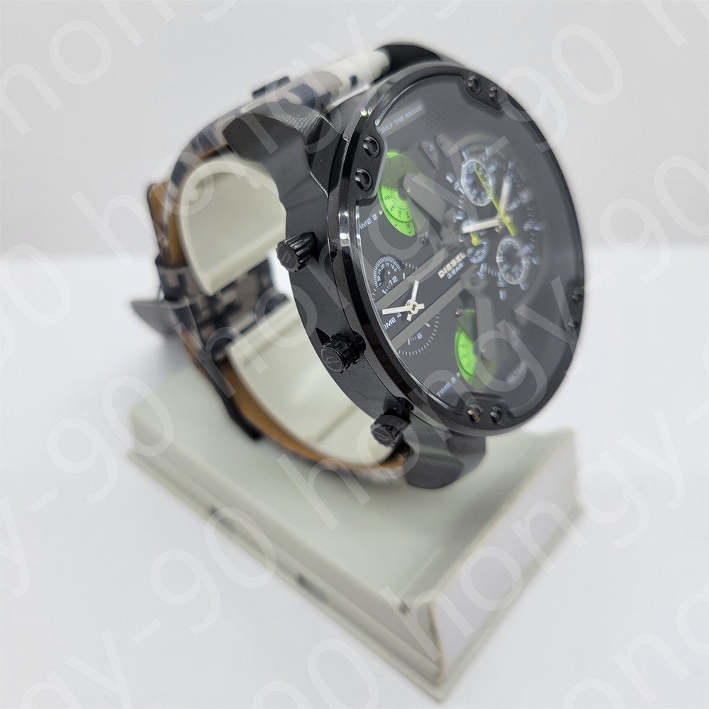 Diesel DZ7311 Mr.Daddy 2.0 Black Chronograph Multicolor Leather Band Men’s Watch