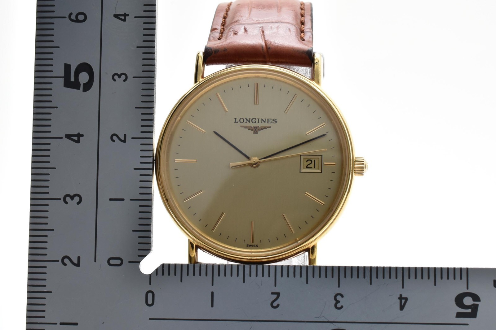 ▶️ LONGINES Grandes Classiques L4.720.2 Quartz Gold Date 33mm Men’s Watch Swiss