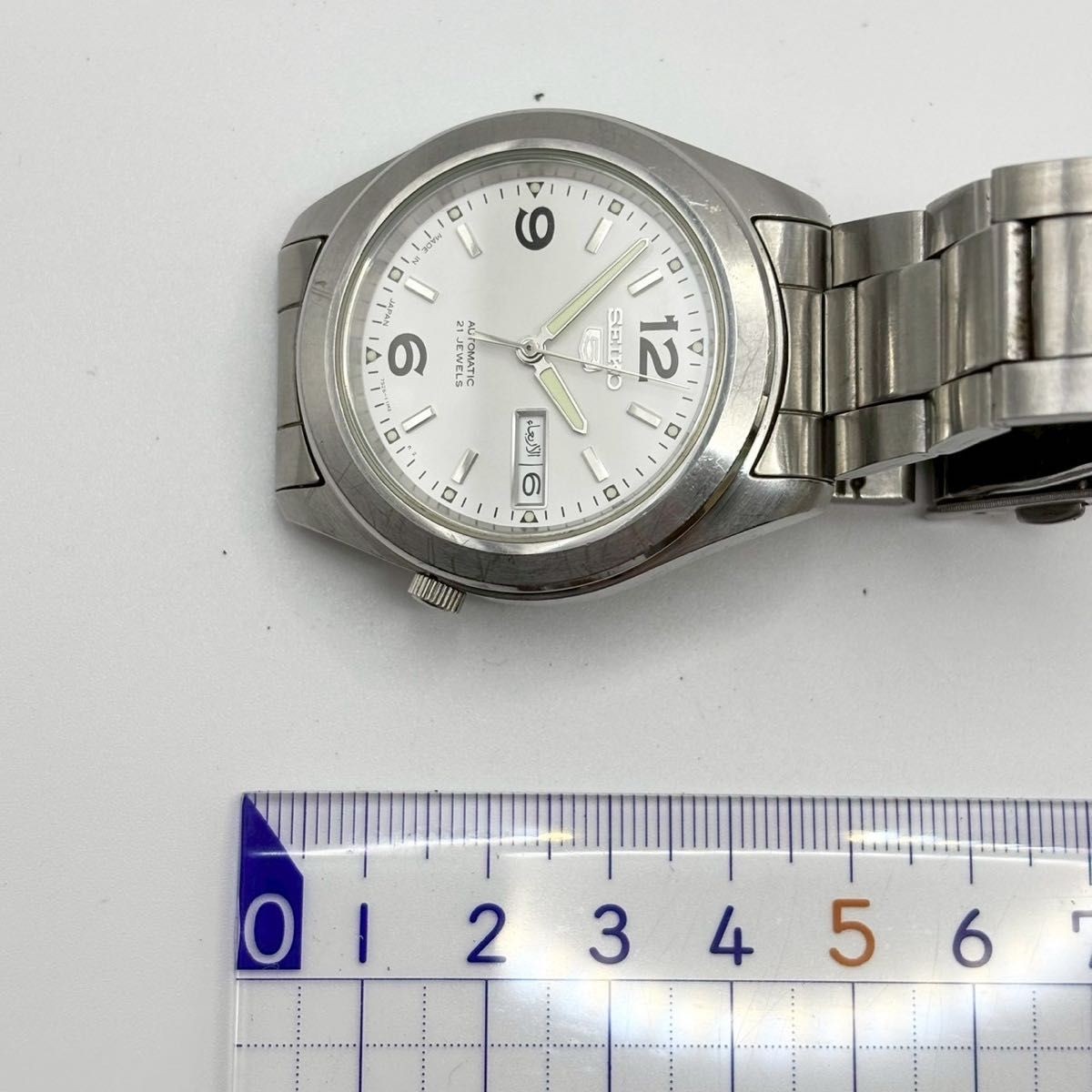 Operational Automatic SEIKO5 Transparent back Arabic men s wristwatch AT Seiko D