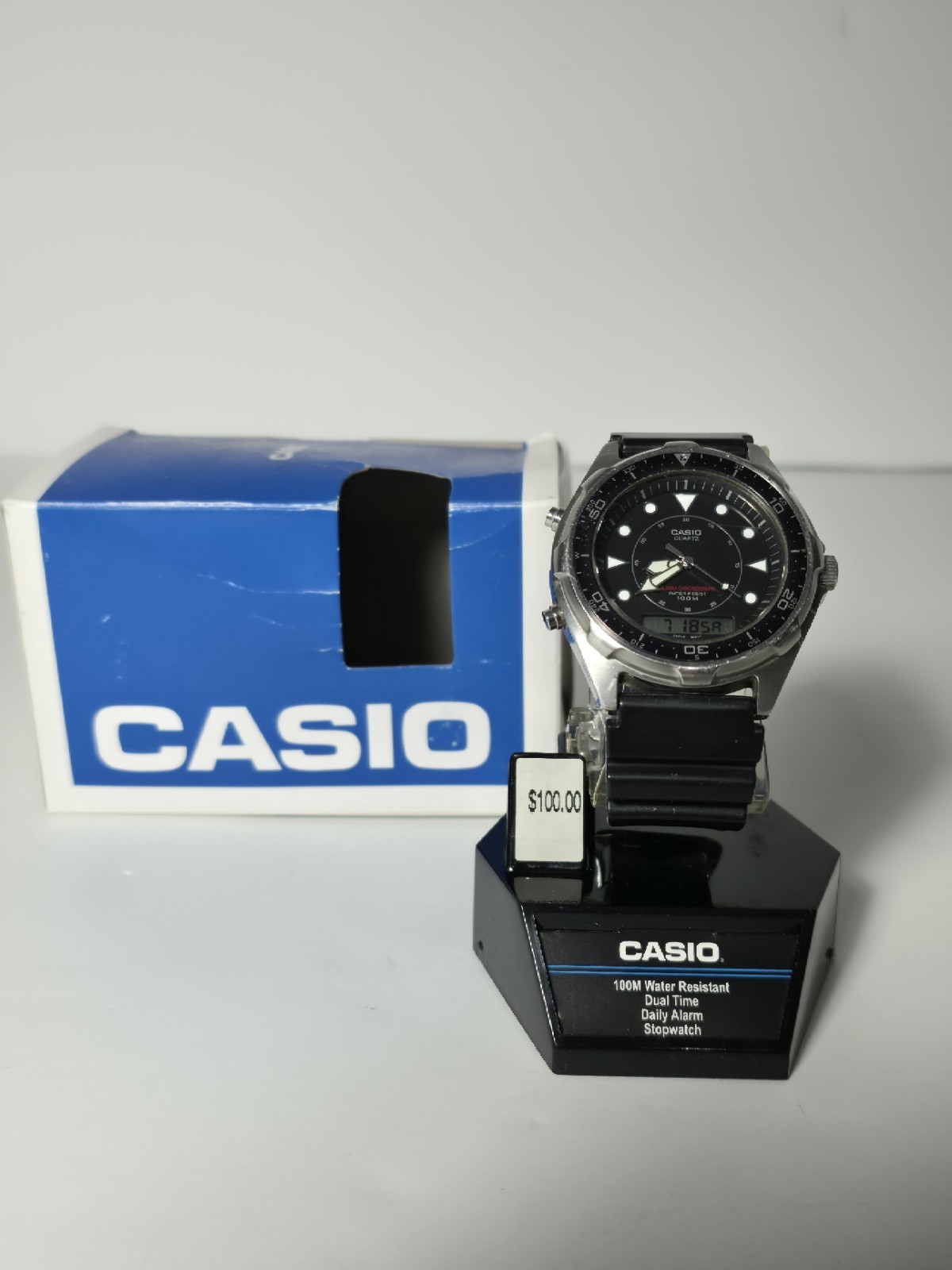 Vintage Casio AMW-320R “Arnie” Diver Analog-Digital Black Dial 45mm 100M Watch