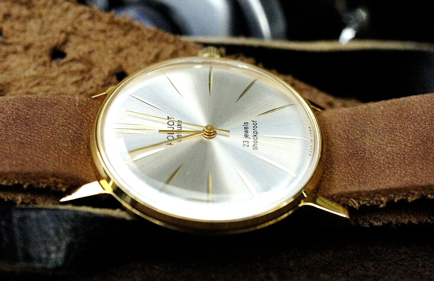Watch POLJOT Ultra SLIM De Luxe Luxury Mechanical leather strap Men’s Vintage