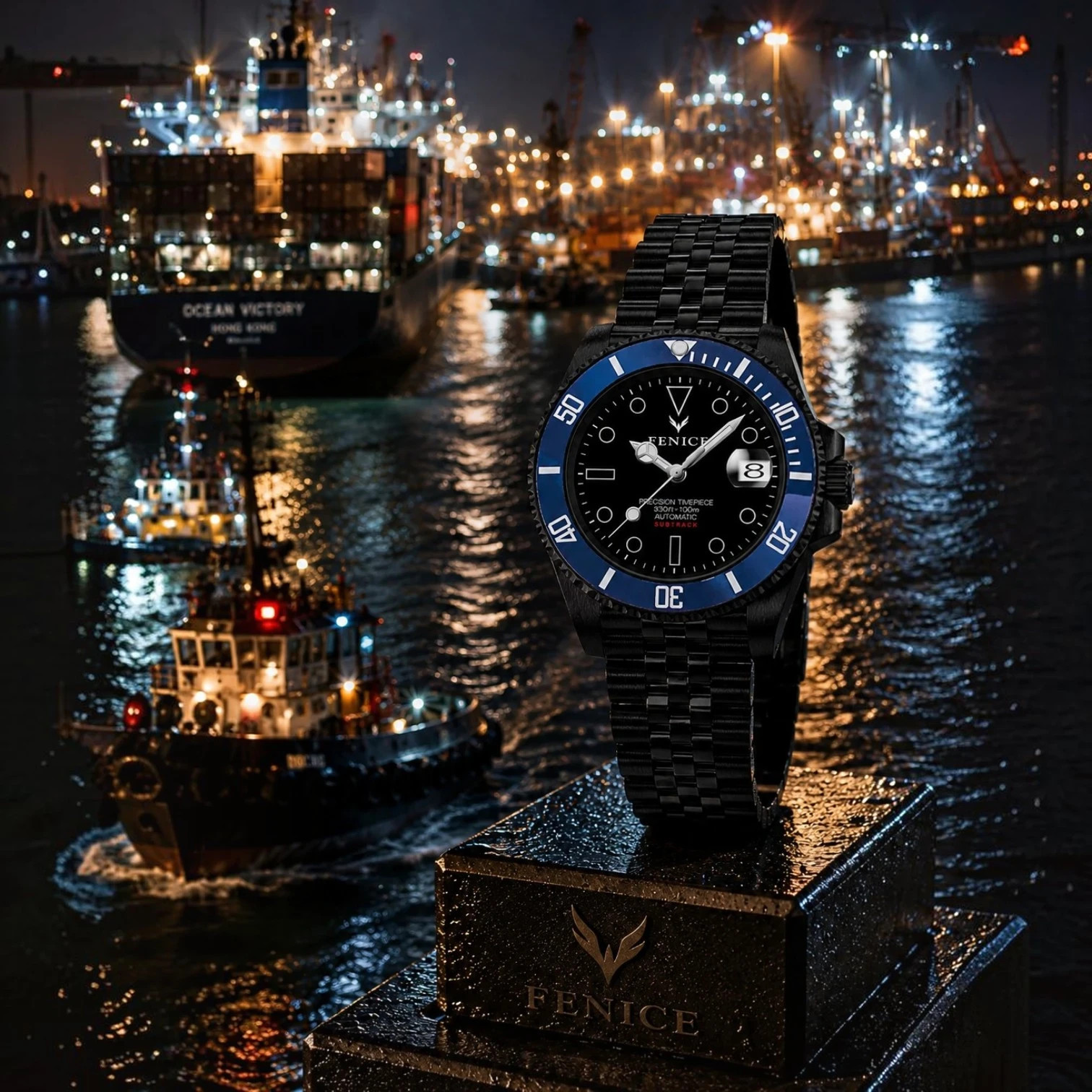 Phoenix Subtrack Atlantic Noir 10ATM Automatic Watch with Miyota Movement