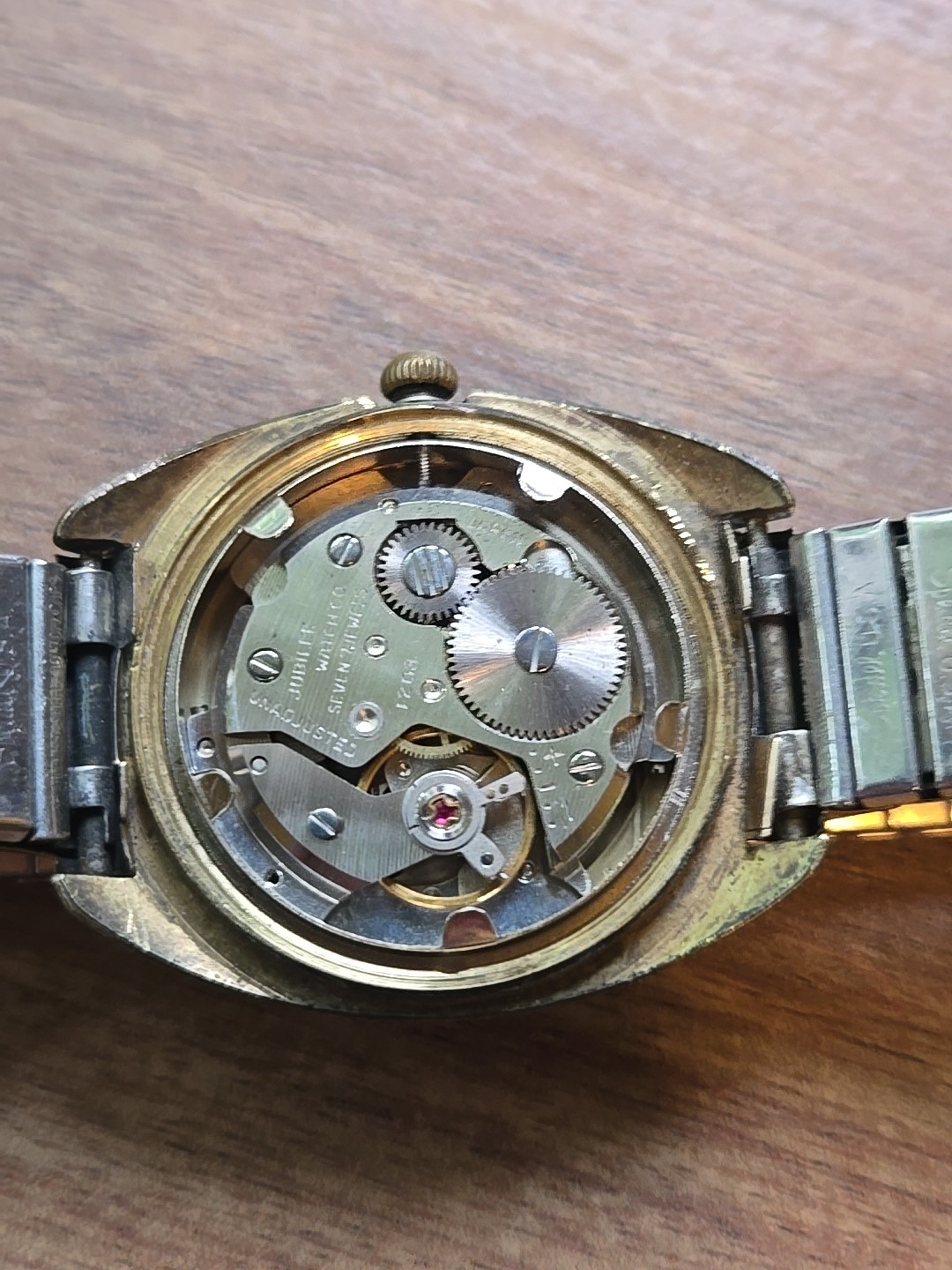 Jubilee British Crown Colony Men’s 1203 7j Day Date Watch For Parts Or Repair