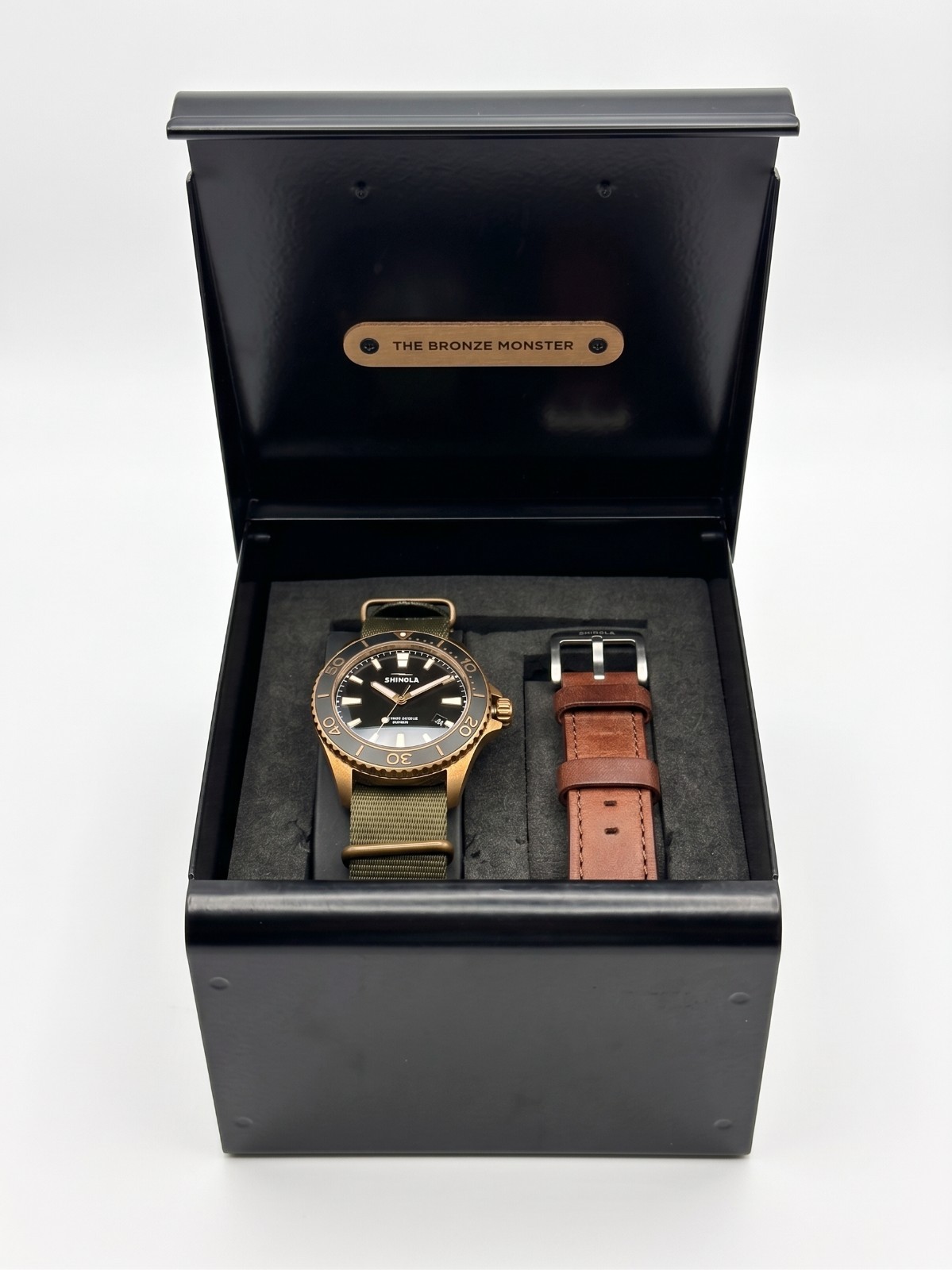 Shinola The Bronze Monster Automatic Black Dial Men’s Watch S0120161956-1