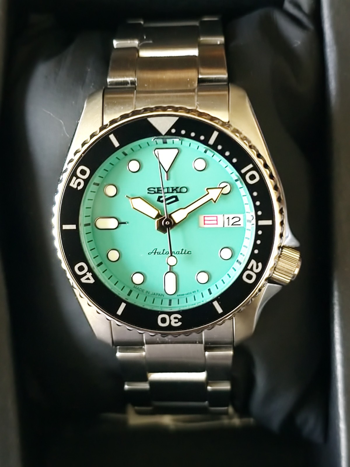 Seiko 5 Sports JDM SBSA229 Stainless Steel Turquoise/Mint Dial 38mm – US Seller