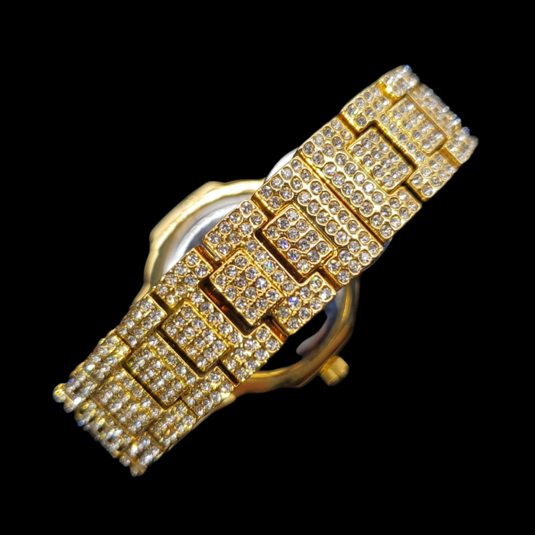 Full Ice Date Special Minute Hand Iced Out Diamond Watch, Men Hip Hop Watch