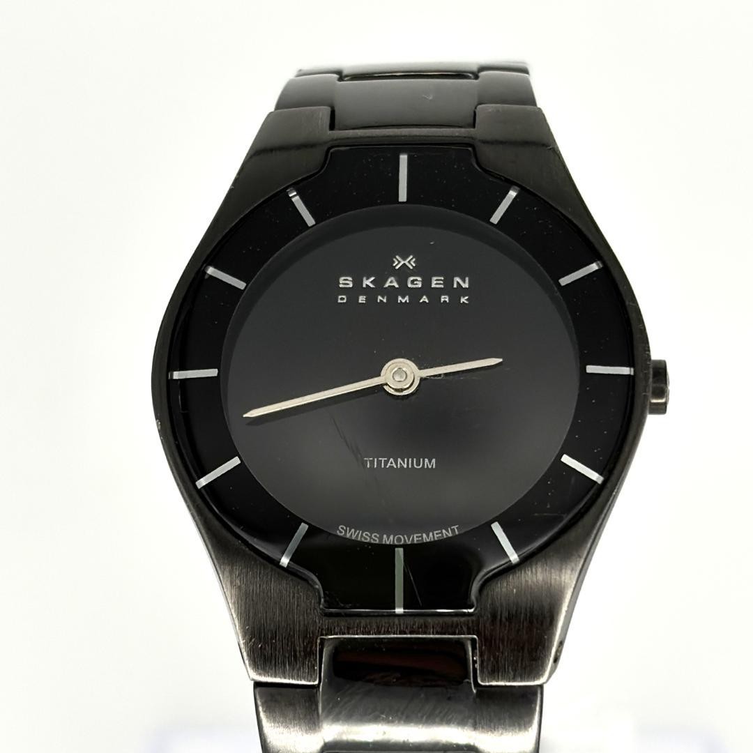 Skagen Black Label Ladies Titanium Watch Quartz Battery From Japan