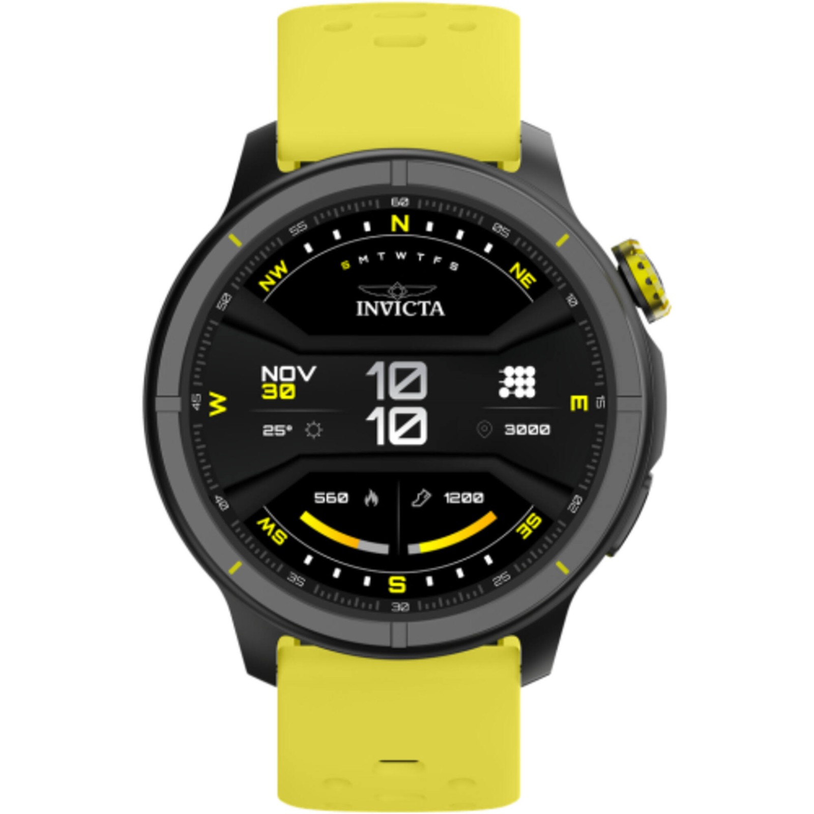 Invicta Unisex Watch I-Tech 2 Pro Yellow Silicone Rubber Strap Digital ITECH-006